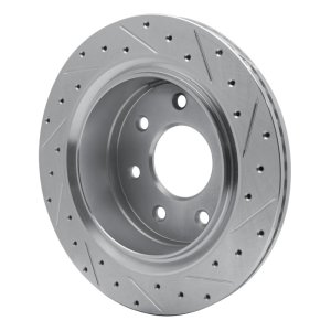 Ford F-150 Brake Rotor (1) - Rear Left - R1 Concepts - Drilled & Slotted - Silver - `12-`14